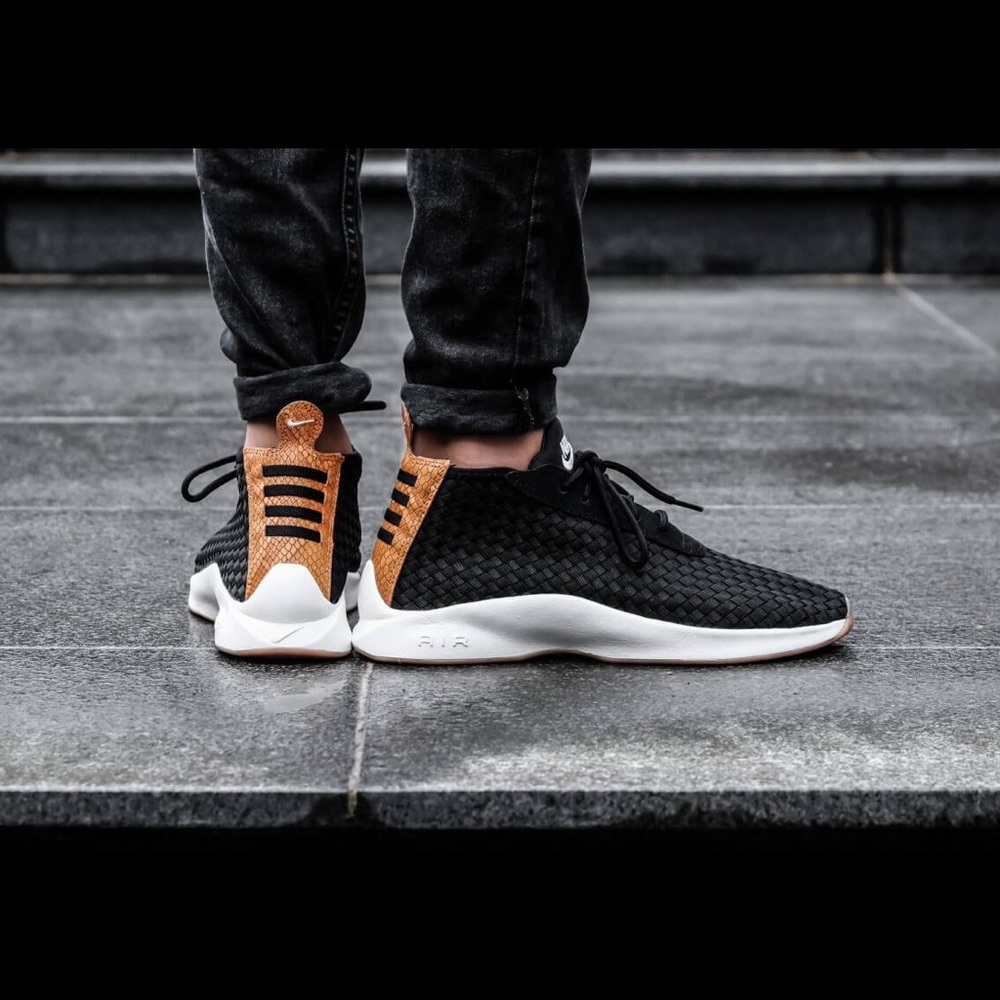 NEW NIKE AIR WOVEN BOOT SNEAKERS BLK/SNAKESKIN